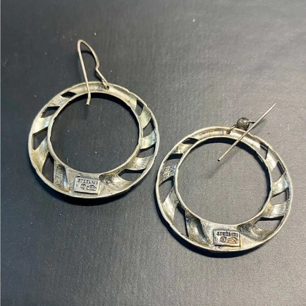 Vintage Navajo Sterling SC Dangle Earrings